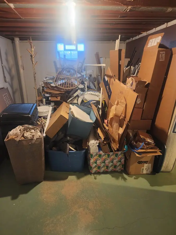 Roll-off dumpster container at job site for 20 Yard Dumpster Rental in Callaway